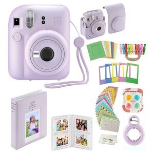 Instax Purple Instant Camera with Film Photography Accessories